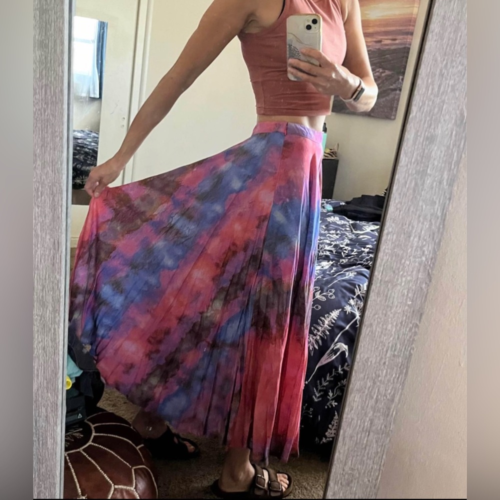 Anthropologie Bl^nk Midi Skirt Tye Dye Size Small